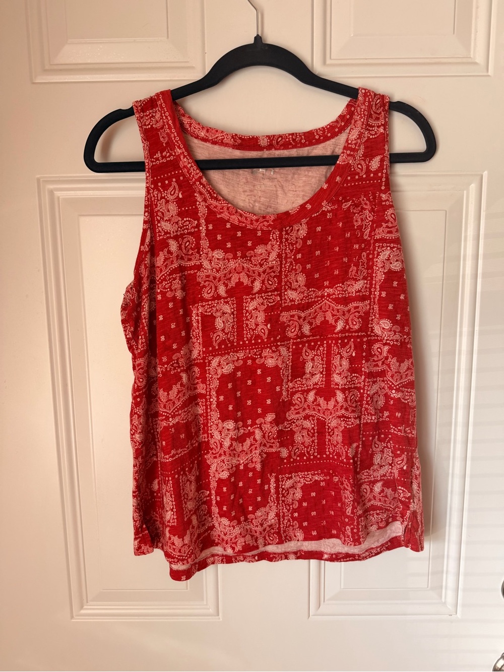 Maurices Red Bandana Print Scoop Neck Tank